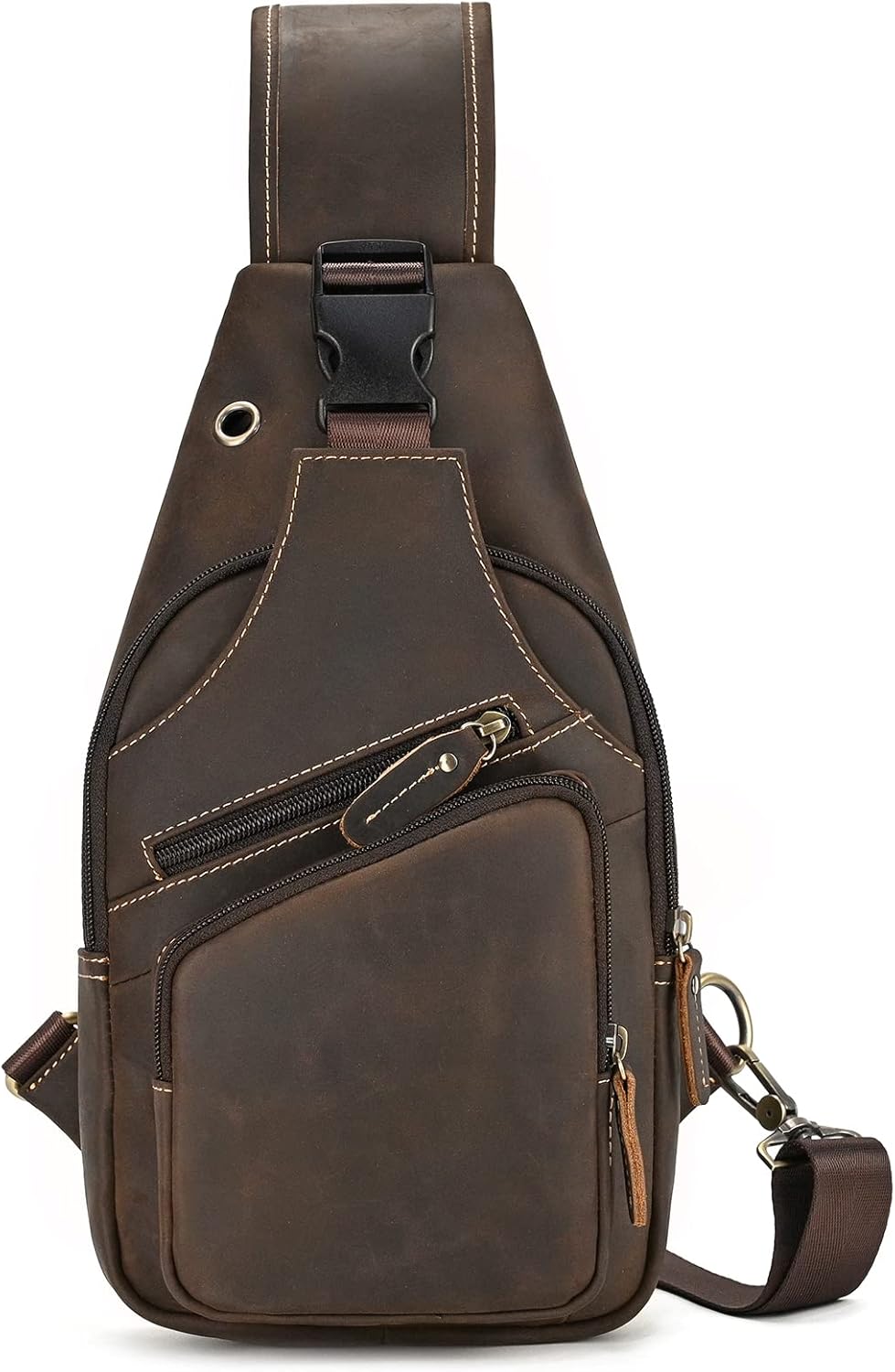 61WHzBz-qOL._AC_SL1500_.jpg Men Leather Chest Bag Sling Bag Shoulder Bag Leather Crossbody Bag for Men - Image 1