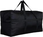 Extra Large Storage Duffle Bag with Zippers and Handles, Black Big Foldable Duffle Bag for Travel-130L