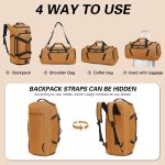 Travel Duffle Bag Sports Gym Duffel bag, Brown, 22 Inches, Travel Duffle Bag Backpack - Image 2