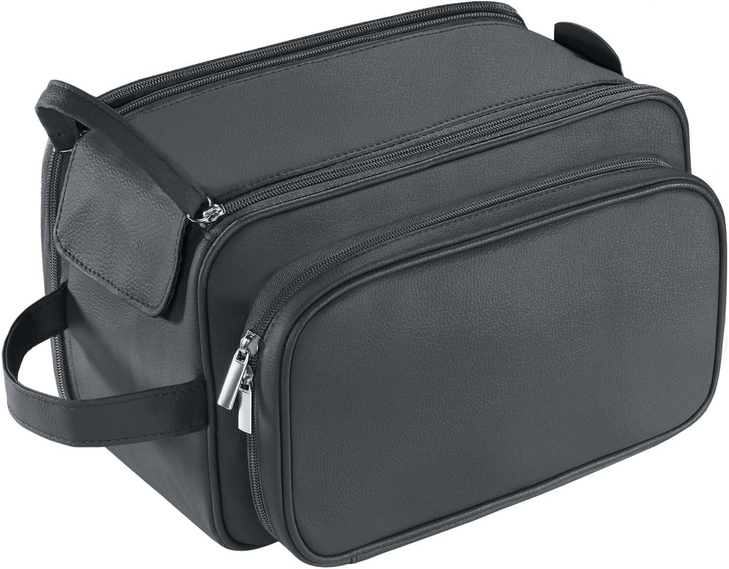 71fNaKh2yIL._AC_SL1500_.jpg Extra Large Toiletry Bag for Men, Travel Toiletry Organizer Water-resistant Shaving Bags, PU Leather Cosmetic Bathroom Shower Bag for Toiletries, Grooming, Accessories (Black) - Image 1