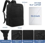 Backpacks for  Students, Black Backpack for Men,  Back pack for Teens, Water Resistant Bookbag Travel Laptop Back Pack 15.6 inch,Mens Work Bags Personal - Image 2