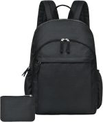 Classical Basic Black Backpack for , Water Resistant Bookbag for Boys , Travel Laptop Backpacks, Work Back pack for Men, Book Bags for  Students (Black)