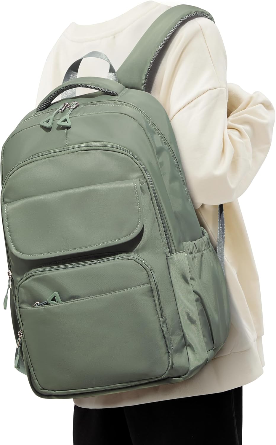 71lecIz0sML._AC_SL1500_.jpg Backpack for Women Men, Waterproof High Laptop Backpack, Multifunction Casual Daypack, Classic Basic Backpack, Middle Bookbag for Teen Boys,Military Green - Image 1