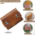 Genuine Leather Slim Wallet & Card Holder – Handmade Minimalist Design for Men & Women, Vintage Distressed Look (Camel) - Image 2