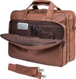 Leather Laptop Bag, men 15.6 Inche 17.3 Inche Messenger Briefcase Business Satchel Computer Handbag Shoulder Bag