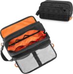 Tactical Toiletry Travel Bag for Men,  Shaving Organizer Case for Toiletries, Shower and Grooming Care Accessories, Black (Empty Bag Only, Patent Design)
