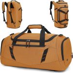 Travel Duffle Bag Sports Gym Duffel bag, Brown, 22 Inches, Travel Duffle Bag Backpack