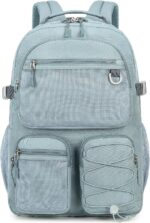 Water Resistant Backpack with Mulitiple Pockets for  Travel Outdoor , 15.6 inch Laptop Daypack for Men and Women (Grey Blue)